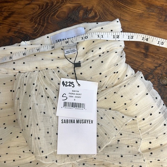 Sabina Musayev Fiora Skirt. Ivory with black polka dots. Small and Large. NWT. - Picture 9 of 10